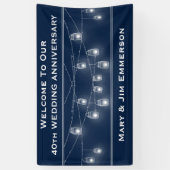 40e bruiloft Jubileum String Lights Banner (Verticaal)