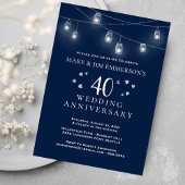 40e bruiloft Jubileum - String Lights Kaart