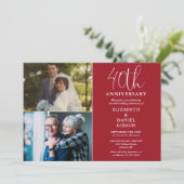 40e bruiloft Jubileum toen en nu 2 foto Kaart (Staand voorkant)