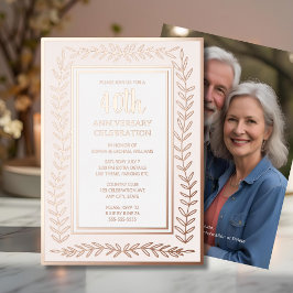 40e bruiloft Jubileum uitnodiging Botanisch Roos