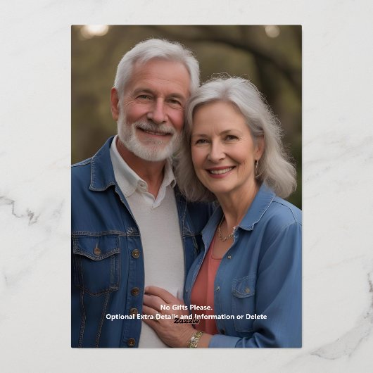 40e bruiloft Jubileum Uitnodigingen Elegant (Achterkant)