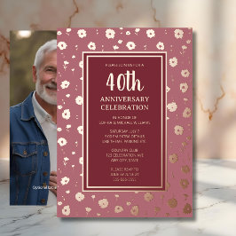 40e bruiloft Jubileum Uitnodigingen Ruby Roos