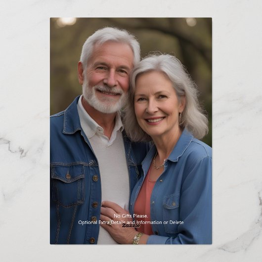 40e bruiloft Jubileum Uitnodigingen Unieke Kunst (Achterkant)