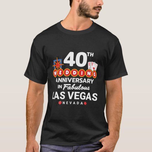 40e bruiloft Jubileum Vegas Jubileum T-shirt (Voorkant)