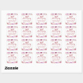 40e bruiloft Jubileum Waterverf Rozen Bloemen Vierkante Sticker (Vel)