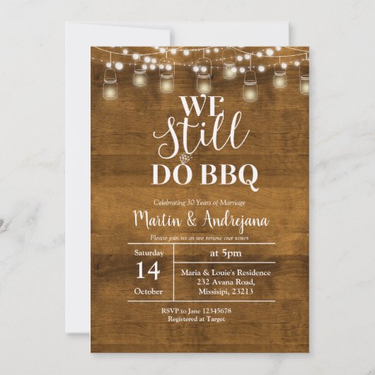 40e bruiloft Jubileum We doen nog steeds BBQ-uitno Kaart (Voorkant)