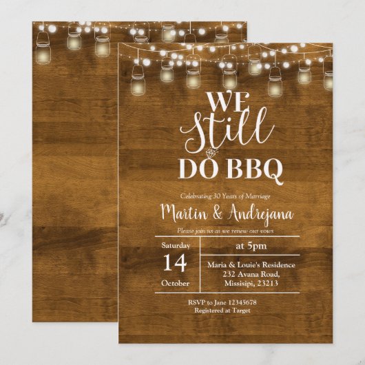 40e bruiloft Jubileum We doen nog steeds BBQ-uitno Kaart (Voorkant / Achterkant)