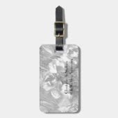 40e bruiloft Jubileum witte bloemen en kant Bagagelabel (Voorkant verticaal)