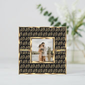 40e bruiloft Ruby Jubileum Black en Gold Kaart (Staand voorkant)