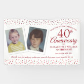 40e bruiloft Ruby Jubileum Kinderfoto's Welkom Spandoek (Horizontaal)