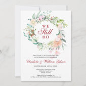 40e bruiloft Ruby Jubileum Vow Renewal Floral Kaart (Voorkant)