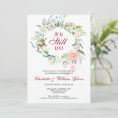 40e bruiloft Ruby Jubileum Vow Renewal Floral Kaart (Staand voorkant)
