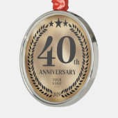 40e Business Jubileum Gold Christmas Metalen Ornament (Links)