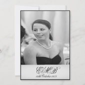 40e Classy Elegant Photo Monogram Birthday Kaart (Achterkant)