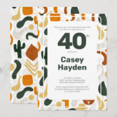 40e cowboy westerne stijl pet cactus kaart (Voorkant / Achterkant)