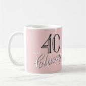 40e en Classy Blush Roze Elegant Script Verjaardag Koffiemok (Links)