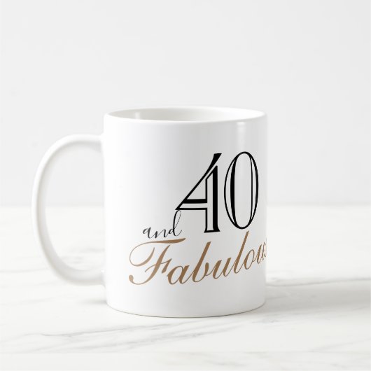 40e en Fabulous Black Elegant Script Verjaardag Koffiemok (Links)