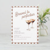 40e Espresso Martini Gebrouwen Bruin Verjaardagsfe Kaart (Staand voorkant)