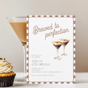 40e Espresso Martini Gebrouwen Bruine Verjaardagsf Kaart