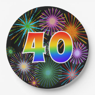 40e evenement - Leuk, Kleurrijk, Moedig, Regenboog Papieren Bordje