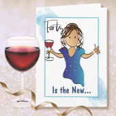 40e fantastische etnische vrouw Cartoon wijnverjaa Kaart