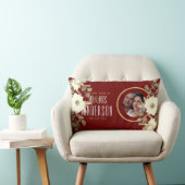 40e FOTO Bruiloft Jubileum Bloemen Ruby Gold Kussen (Stoel)