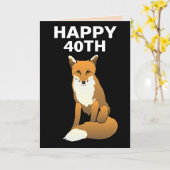 40E FOX FOXY HAPPY BIRTHDAY KAARTEN (Gele Bloem)