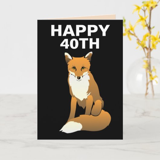 40E FOX FOXY HAPPY BIRTHDAY KAARTEN (Gele Bloem)