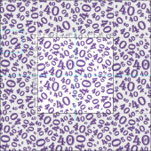 40e geboorte Paars/wit Random Number Pattern Stof (Delen)