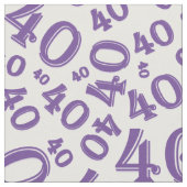 40e geboorte Paars/wit Random Number Pattern Stof (Close Up)