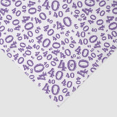 40e geboorte Paars/wit Random Number Pattern Tissuepapier (Detail)