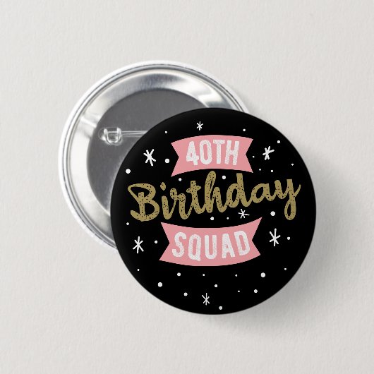 40e geboorte-vierdenpleisterwagen ronde button 5,7 cm (Voorkant /achterkant)