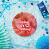 40e geboortedag, aangepaste naam tropische ventila papieren bordje (Feest)