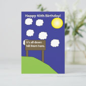 40e geboortedag bedankkaart (Staand voorkant)