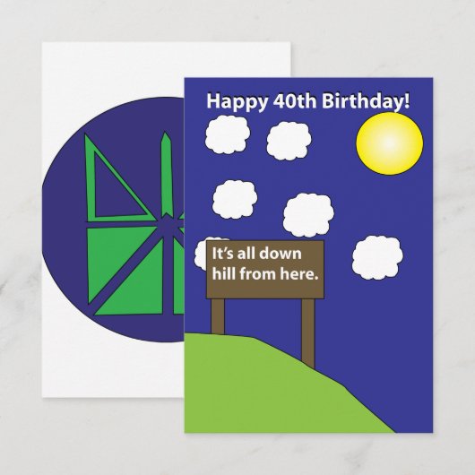 40e geboortedag bedankkaart (Voorkant / Achterkant)