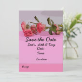 40e geboortedag, datum met roze rozenrozenwaterver kaart (Staand voorkant)