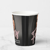 40e geboortedag, fotoscript glitter roze papieren bekers (Rechts)