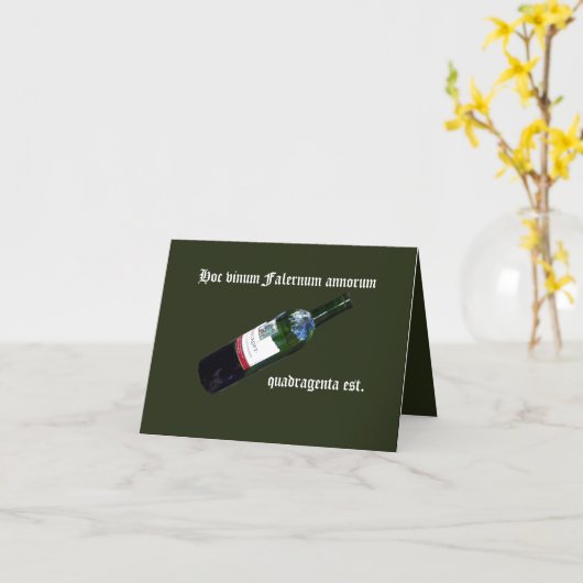 40e geboortedag in Latijns-Amerika, wijnfles Kaart (Gele Bloem)