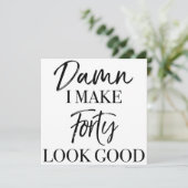 40e geboortedag kaart (Staand voorkant)