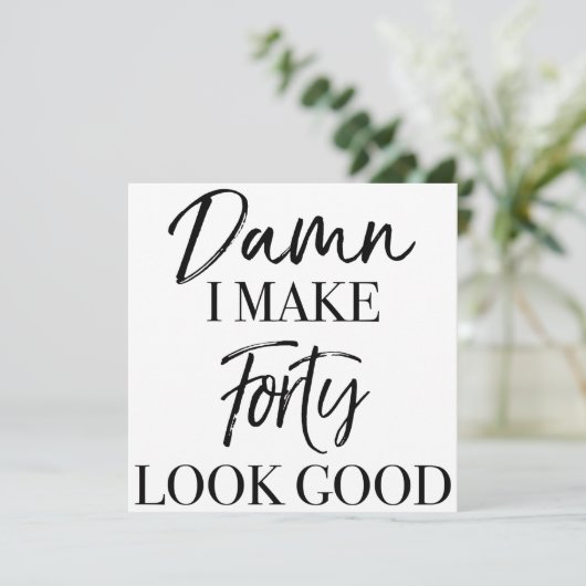 40e geboortedag kaart (Staand voorkant)