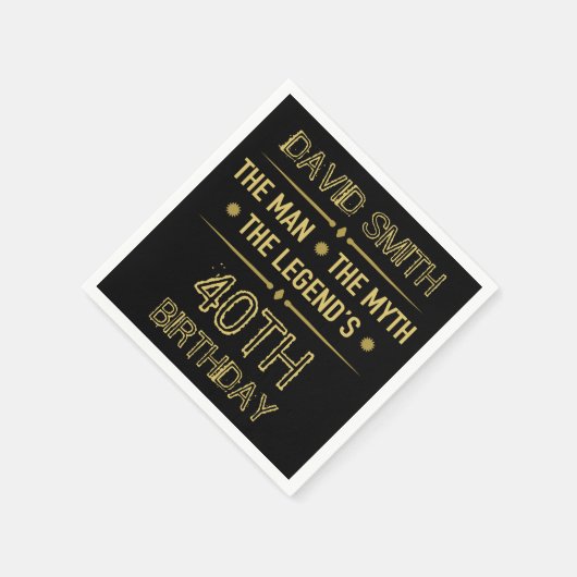 40e geboortedag Man Myth Legend Servet (Hoek)