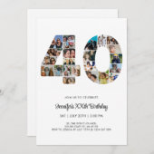 40e geboortedag nummer 40 Aangepast fotocollage Kaart (Voorkant / Achterkant)