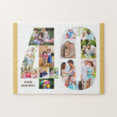 40e geboortedag nummer 40 Aangepast fotocollage Legpuzzel (Horizontaal)