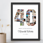 40e geboortedag nummer 40 Aangepast fotocollage Poster<br><div class="desc">Vier 40 jaar met dit gepersonaliseerde nummer 40 fotocollage poster. Dit aanpasbare geschenk is ook perfect voor trouwdag. Het is een geweldige manier om waardevolle herinneringen van je bruiloft en getrouwd leven weer te geven. Het poster bevat een collage van foto's die die speciale momenten vastleggen, en het kan worden...</div>