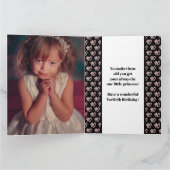 40e geboortedag, roos roze kaart (Binnen)