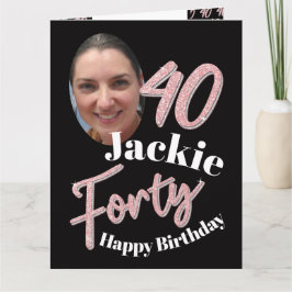 40e geboortedag, roos roze kaart