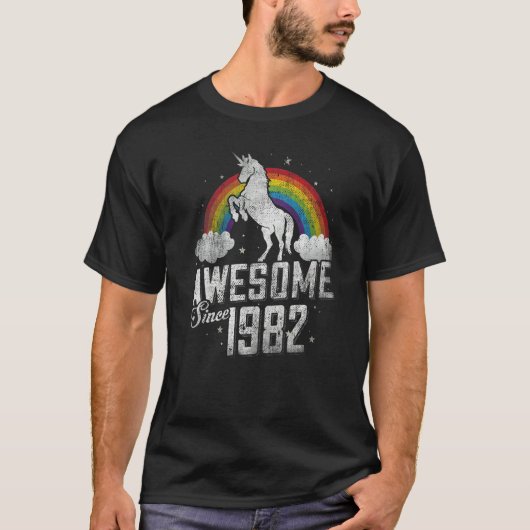 40e geboortedag Unicorn 70s 80s 90s Geweldige T-shirt (Voorkant)