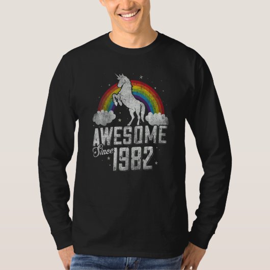 40e  geboortedag Unicorn 70s 80s 90s Geweldige T-shirt (Voorkant)