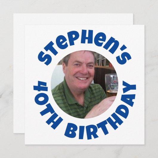 40e geboortedag van man feestdagenkaart (Voorkant / Achterkant)