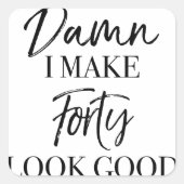 40e geboortedag vierkante sticker (Voorkant)